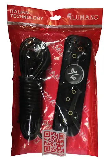 Удлинитель BLACK 4 гнезда 3 метра без заземления MODERN LUMANO - фото 1