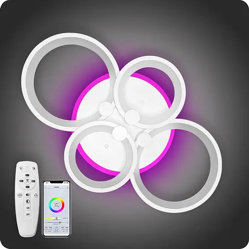 Люстра світлодіодна 517 Dlight 3color з пультом 80Вт Білий (02081) - фото 2