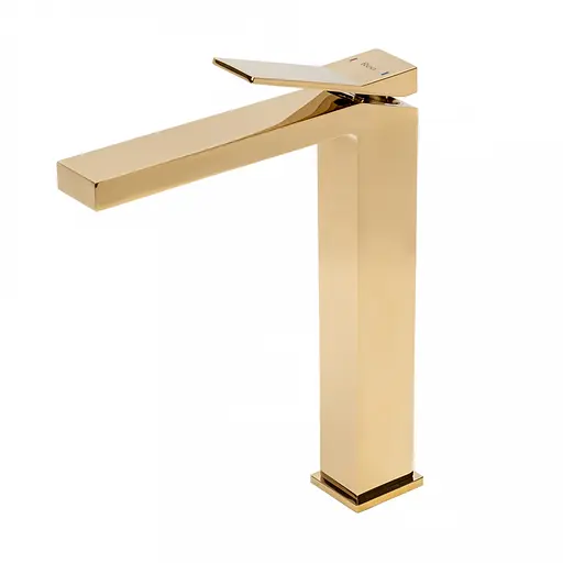 Смеситель для умывальника Rea Duet gold золотой высокий REA-B4415 Золотой - фото 2