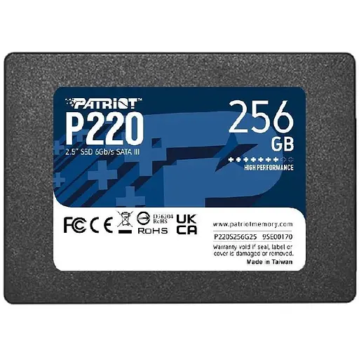 Накопичувач SSD Patriot P220 256GB 2. 5" 7mm SATAIII - фото 1