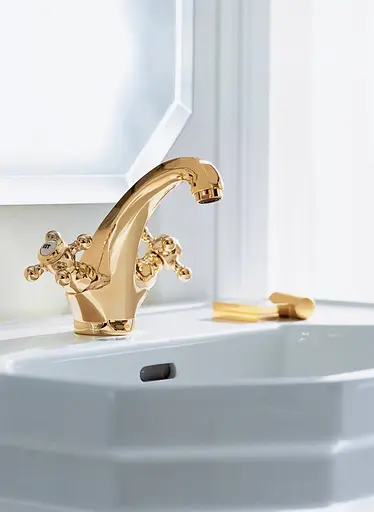 Смеситель для умывальника Kludi Adlon DN 15 золотой 510104520 - фото 3