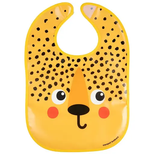 Слинявчик Canpol babies Hello Little пластмасовий з кишенькою гепард (9/232_ora2)