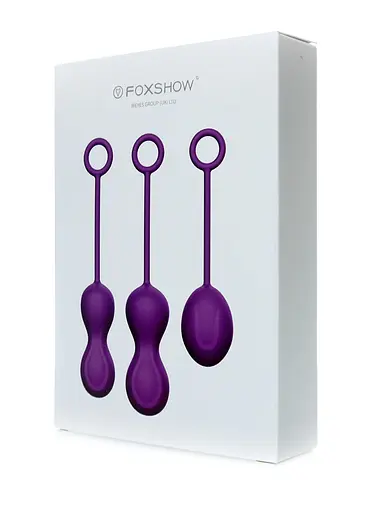 Набір вагінальних кульок Foxshow Kegel Balls Set, 3 шт., фіолетовий - фото 15