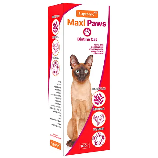 Фитопаста Supremo Maxi Paws биотин для кошек 100 г - фото 1