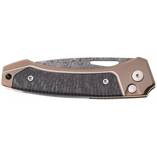 Ніж Lionsteel Twain Damascus Titanium Carbon Fiber Bronze - фото 5