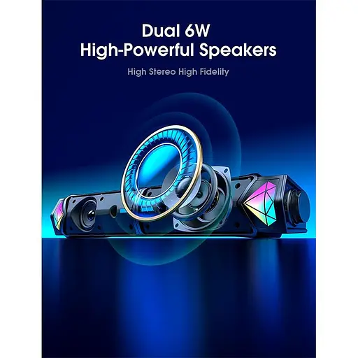 Акустика для ПК Onikuma RGB Backlight L1 3Wx2 BT5.3 USB Mic - фото 5