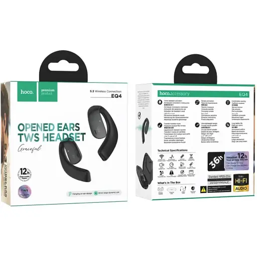 Навушники Hoco EQ4 Graceful true wireless BT headset Black - фото 4