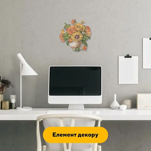 Пазл деревяний Букет Мозаїка, А1, 500+ елементів, Дерев’яна коробка - фото 6