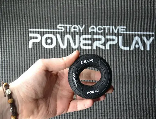 Еспандер кістьовий PowerPlay силіконовий PP-4330 Hand Grip Loops Hard 31.5-36 кг Чорний (PP_4330_Black_(31.5-36kg)) - фото 4