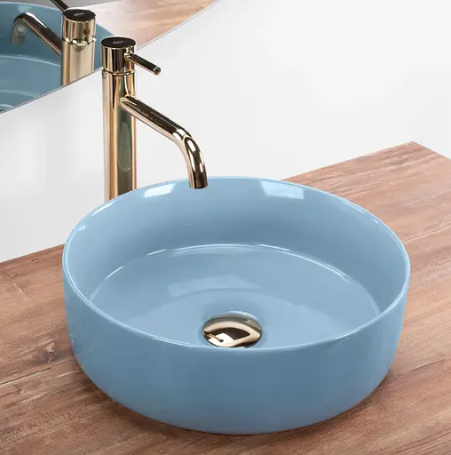 Умивальник Rea Sami blue shiny накладний REA-U6619, Синий - фото 3