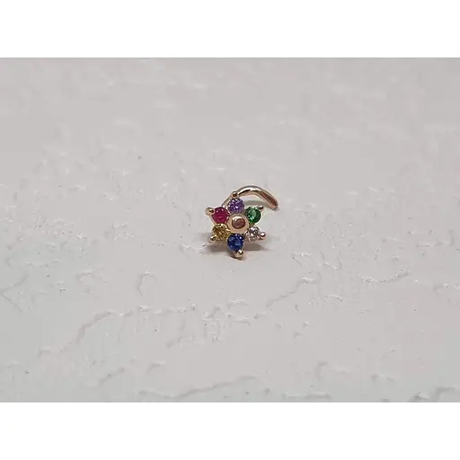 Золота сережка-пірсинг Dear в ніс Dear с фіанітами. 1040.2 - фото 2