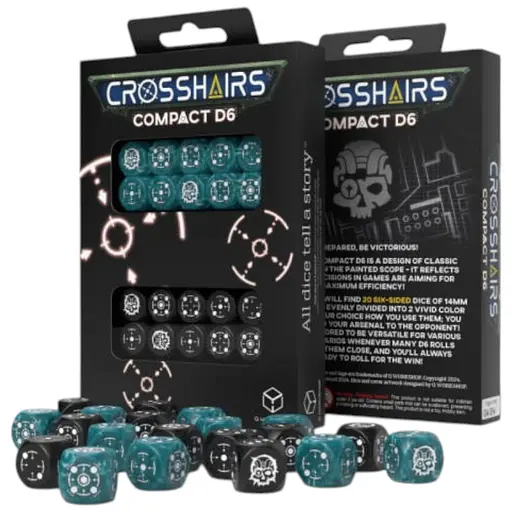 Набір кубиків Crosshairs Compact D6: Stormy&Black (20 шт.) (STCA04)