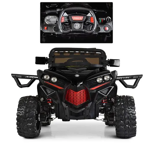Електромобіль дитячий Bambi Джип M 3804EBLR-2-3 Racer 4×45W з пультом шкіряним сидінням та EVA-колесами чорний - фото 5