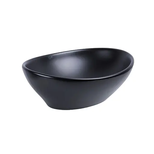 Умивальник Qtap Dove накладний овальний 410x335x145 мм Black matt + донний клапан PU03, Чорний матовий - фото 4
