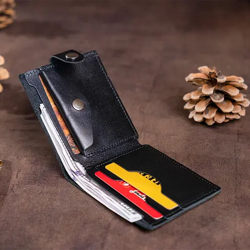 Мужской кожаный кошелек Shvigel 10.5х9х0.5 см acs0014987 - фото 7