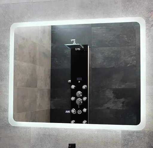 Дзеркало Dusel DE-M3011 75x120 см Сенсорне включення + підігрів + годинник / темп, Білий - фото 5