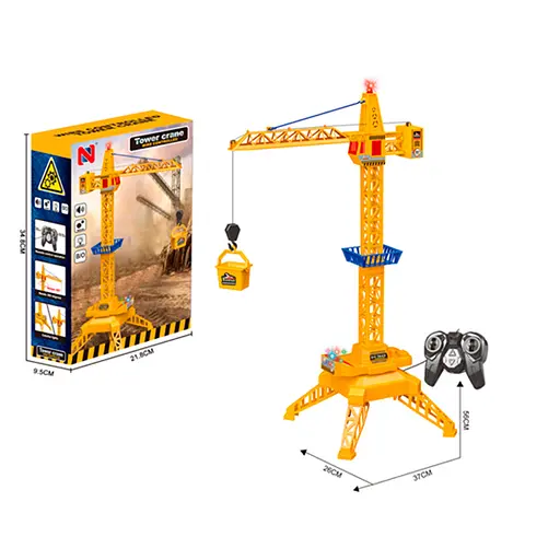 Кран на шнуре, 58 см, подвижная деталь, поворот 360, звук, свет, на батарейках, 22x35x9.5 см