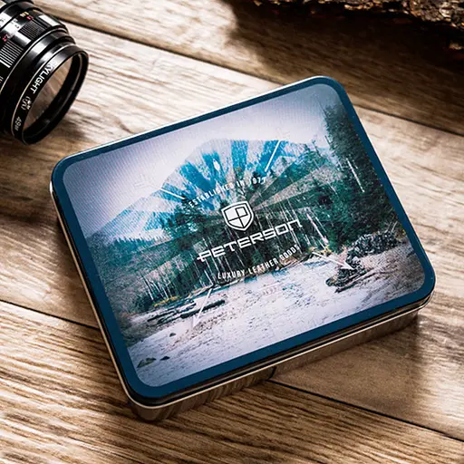 Портмоне мужское кожаное Peterson 304UP черное с гербом в коробке - фото 10