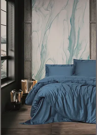 Комплект постельного белья полуторный 160х220 Elegant - Dark Blue сатин TC303375723