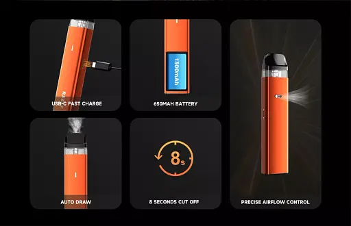 Набір POD-система RXELF XMate C Pod 650mAh 2ml електронна сигарета Kit Obsidian Black (18564) - фото 2