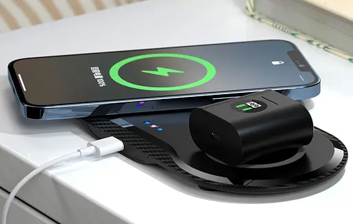 Бездротовий зарядний пристрій XO WX025 20 вт для 2 пристроїв wireless fast charger чорний - фото 5