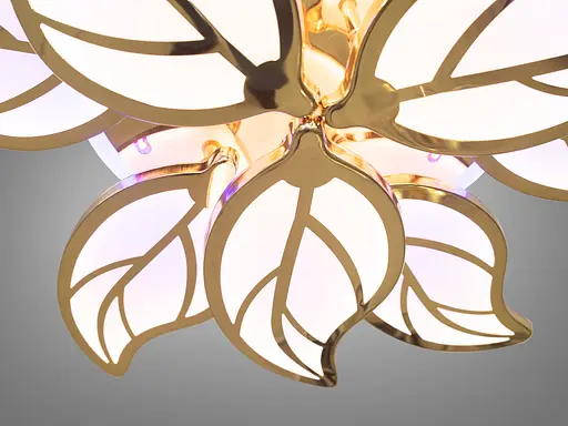 Светодиодная пристельная люстра с регулировкой яркости, 140W, золото. - фото 4