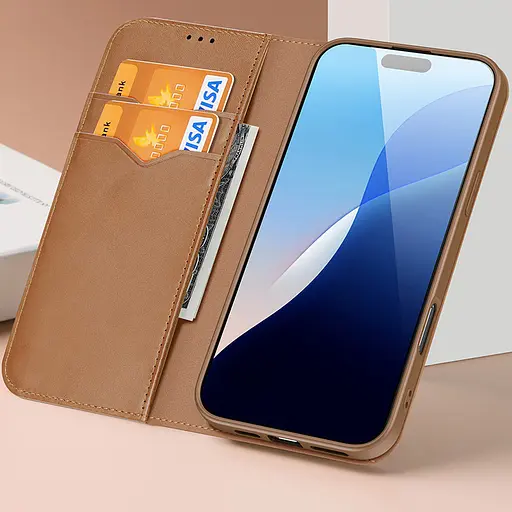 Чехол-книжка Dux Ducis Hivo для Apple iPhone 16, 6.1 Brown - фото 3