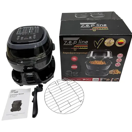 Смарт-аэрофритюрница с функцией вращения на 18 программ Zepline ZP-140, 10 л 4000 Вт