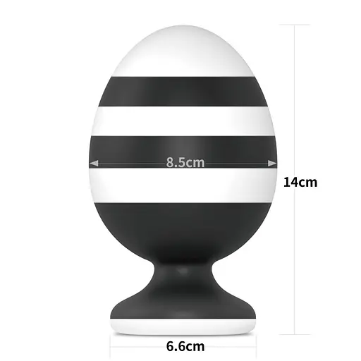 Анальна пробка LoveToy X-Missioner 14 см (чорно-білий) - фото 3