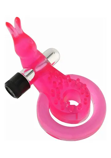 Эрекционное кольцо с вибрацией Seven Creations Cock & Ball Ring Rabbit розовый - фото 2