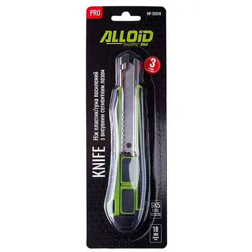 Ніж Alloid Building Tools SK5 посилений висувний сегментний 18 мм (HP-25518) - фото 4