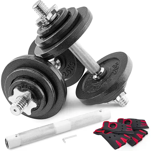 Гантели металлические Hop-Sport 2х10кг с удлиненным грифом