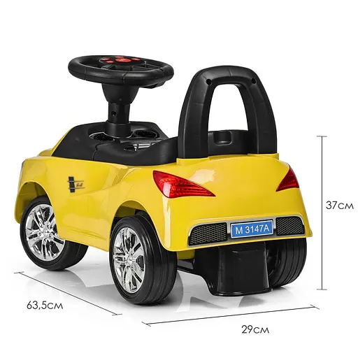 Дитяча каталка-толокар Bambi Racer з музикою та світлом жовта (M 3147A-6) - фото 4