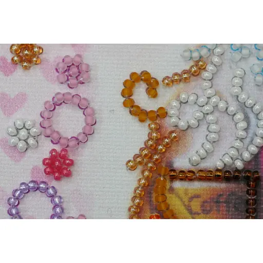 Набор для вышивки бисером "Сова с чашкой кофе" AM-104 15х15 см - фото 5