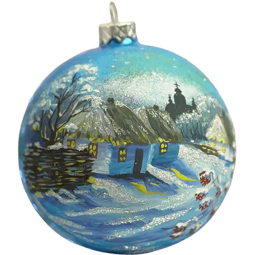 Ялинкова прикраса Санта Шоп Околиця села скло (4820001106916)