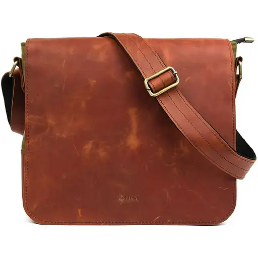 Сумка через плече Tarwa розміру А4 з парусини та шкіри 30х32х7.5 см sum0028339 - фото 1