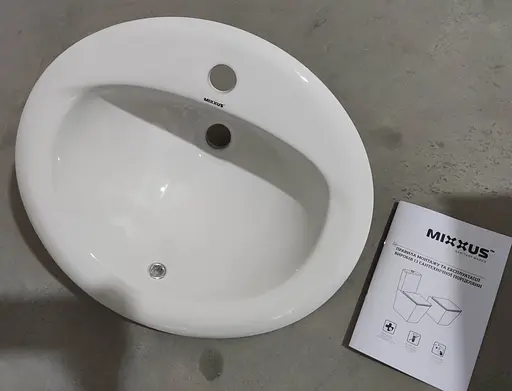 Умивальник врізний на стільницю Mixxus Premium Topper-1602 515x400x200 мм з отвором під змішувач MP6572, Білий - фото 7