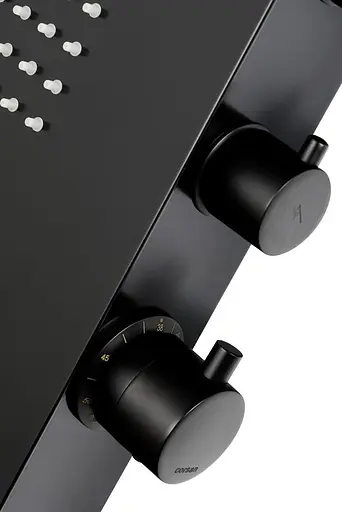 Душова панель Corsan Duo black LED з термостатом A777TBLLED, Чорний матовий - фото 4