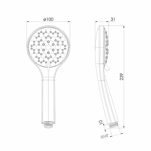 Ручной душ Imprese 100 мм, 5 режимов, блистер хром f03600101BA, Хром - фото 2