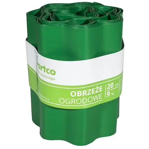 Бордюрна стрічка VARTCO 9 м х 20 см зелений БОРЛ0003 - фото 1