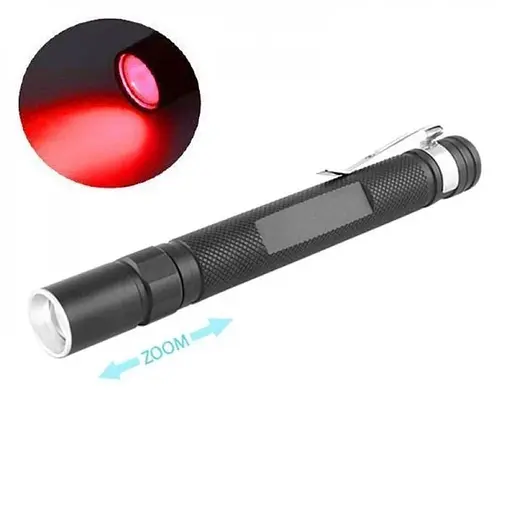 Фонарь ручной PLD 706-XPE с красным светом 2хААА 1 режим zoom Черный - фото 4