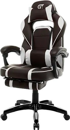 Геймерское кресло GT Racer коричневое с белым (X-2749-1 Dark Brown/White) - фото 3