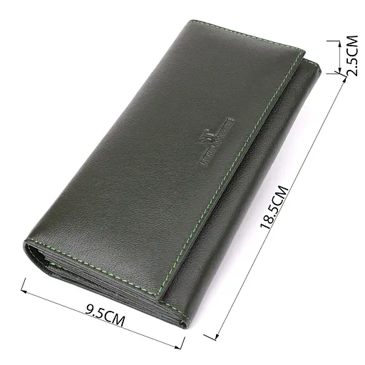 Горизонтальный кошелек в два сложения из натуральной кожи ST Leather 18.5х9.5х2.5 см acs0029644 - фото 3