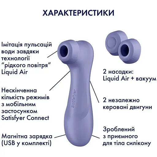 Вакуумный клиторальный стимулятор Satisfyer Pro 2 Generation 3 with Liquid Air (Bluetooth) Фиолетовый - фото 7