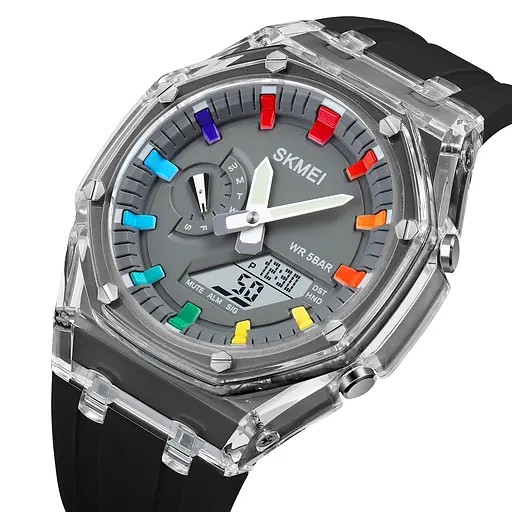 Годинник наручний 2100BKGY Black-Grey Skmei acs0030291 - фото 2