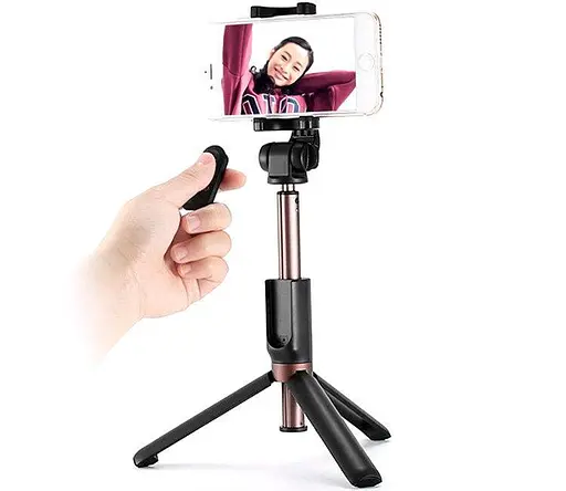 Селфи монопод Remax RP-P9 bluetooth + тринога + пульт Черный - фото 5