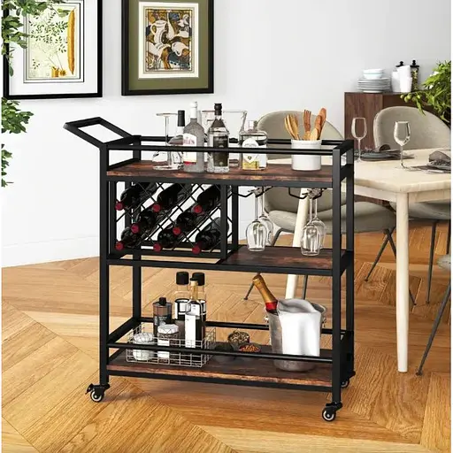 Стеллаж Costway Carrito - кухонная тележка с баром в стиле Loft - фото 4
