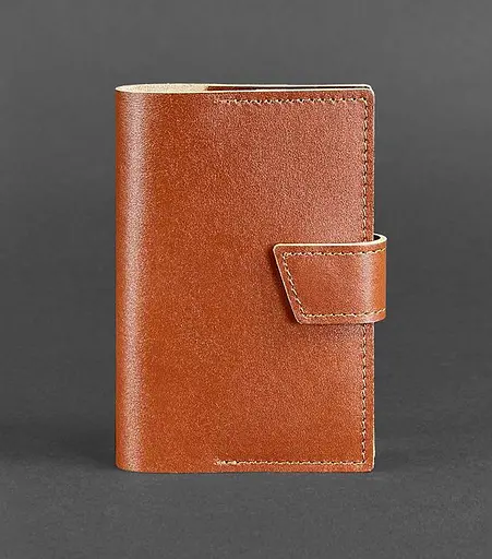 Шкіряна обкладинка для паспорта 4.0 світло-коричнева - фото 1