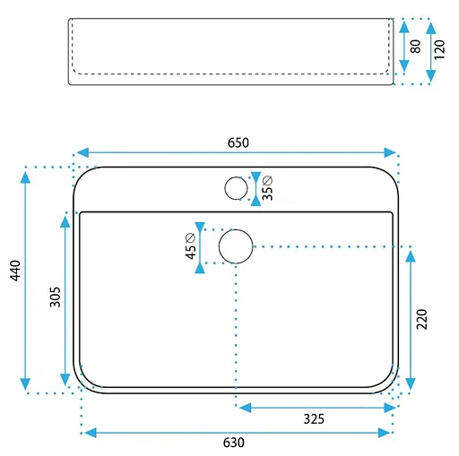 Умивальник Rea Verona white накладний REA-U3325, Білий - фото 6