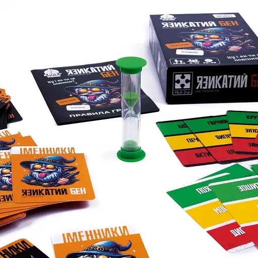 Карткова гра "Язикатий Бен" VT5903-04, 100 карток, пісочний годинник - фото 3